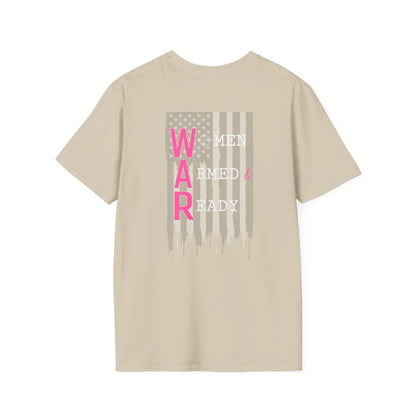 Women Armed & Ready Black USA Flag T-Shirt