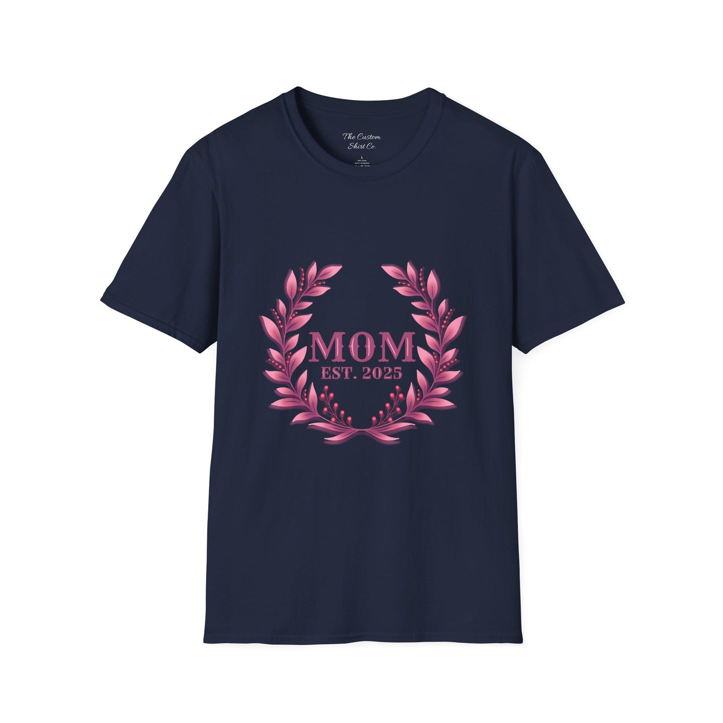Mom Est. 2025 Floral Wreath T-Shirt