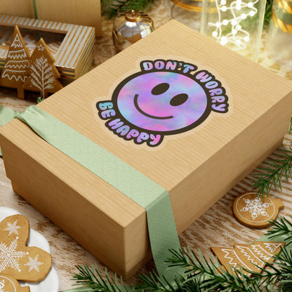 Don’t Worry Be Happy Kiss-Cut Stickers | Positive Vibes Decals for Laptops & Journals
