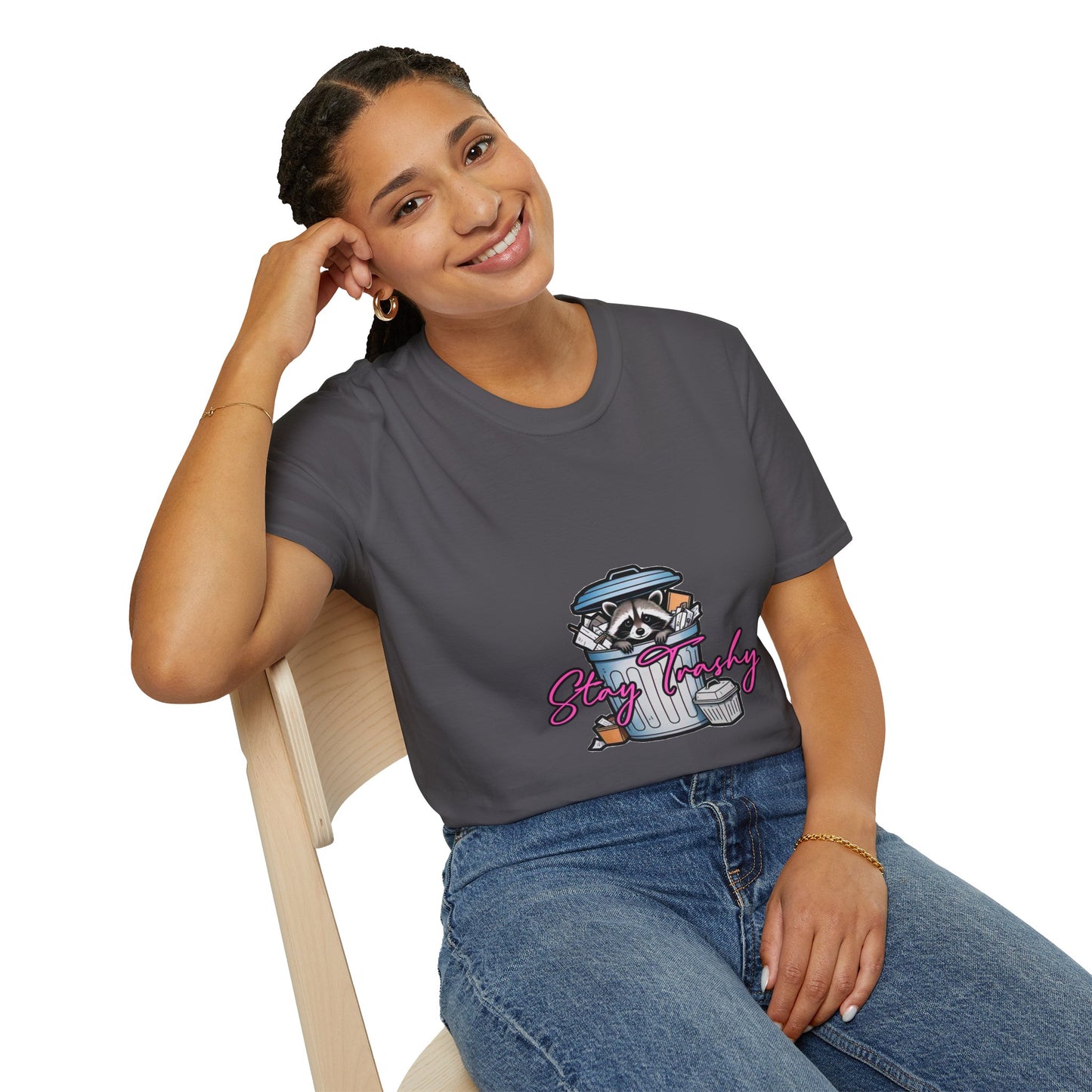 Stay Trashy T-Shirt - Cute Raccoon Design