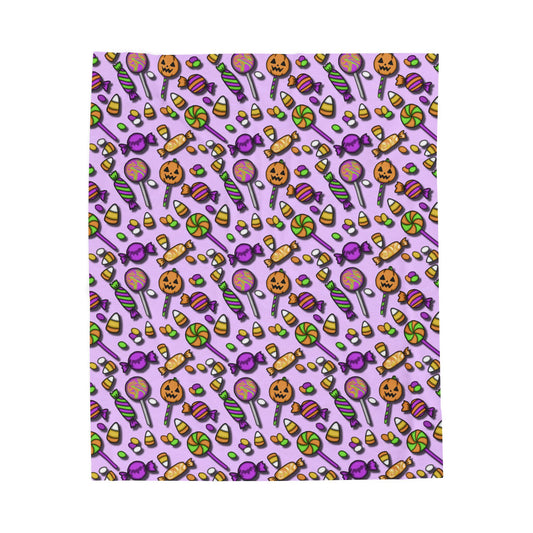 Halloween Candy Velveteen Plush Blanket