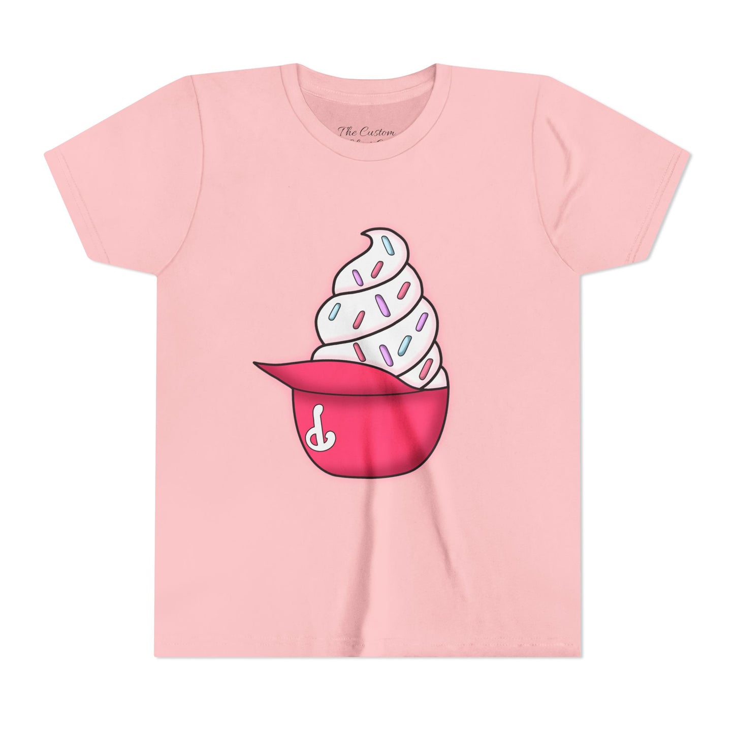 Ice Cream Hat Youth Tee — Cute Sprinkles Dessert Graphic T-Shirt