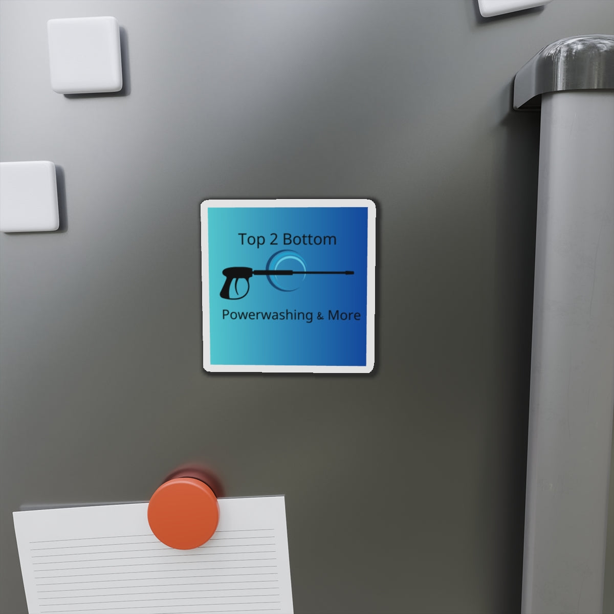 Top 2 Bottom Power Washing Die-Cut Magnet - Top 2 Bottom Design for Home & Business