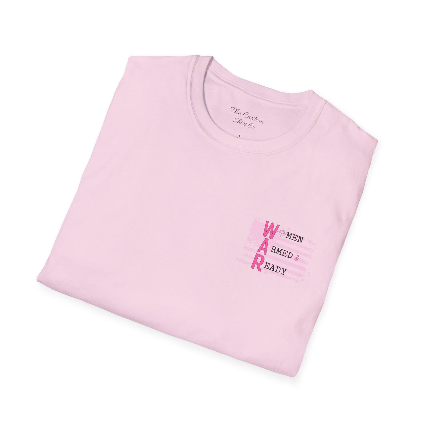 Women Armed & Ready Pink USA Flag T-Shirt
