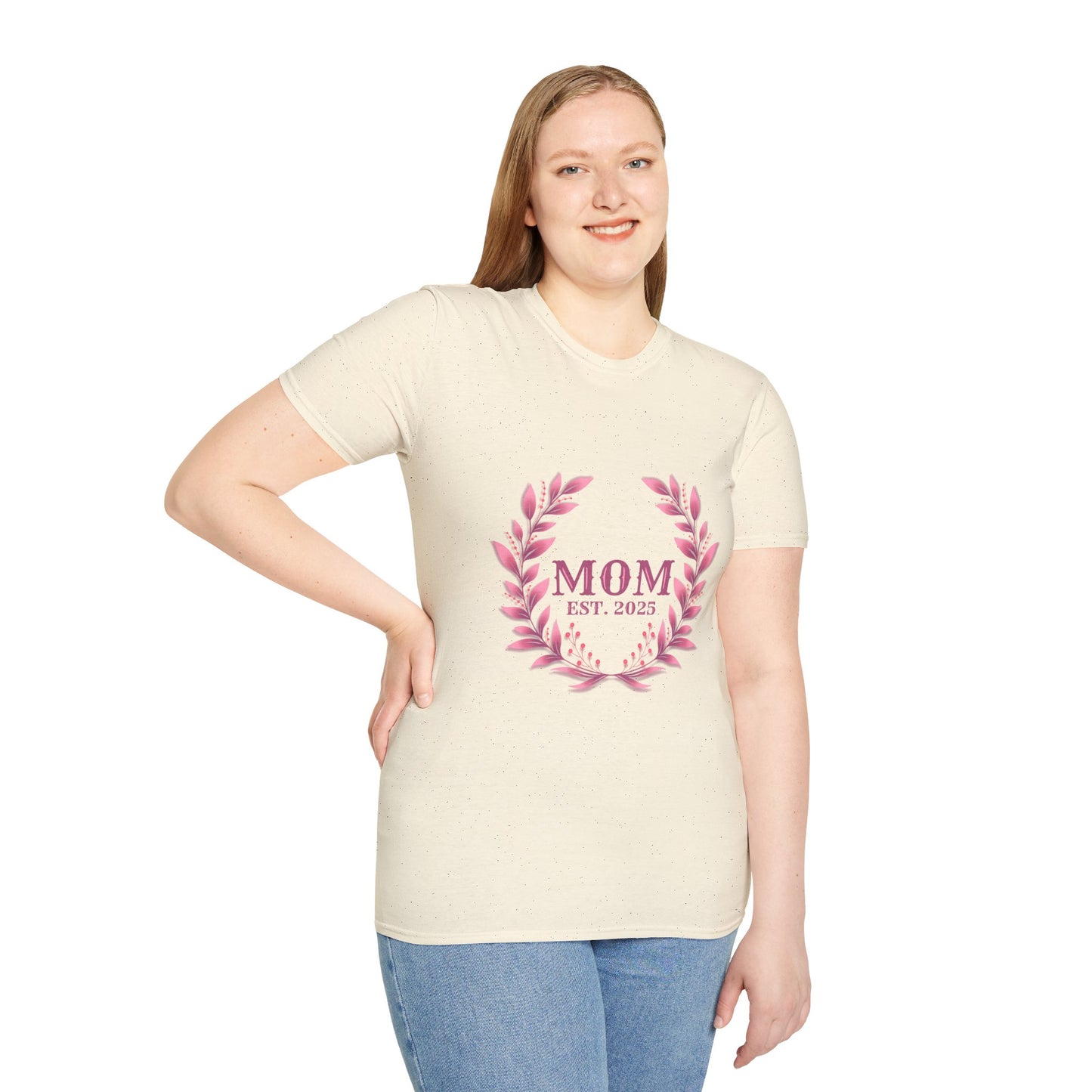 Mom Est. 2025 Floral Wreath T-Shirt