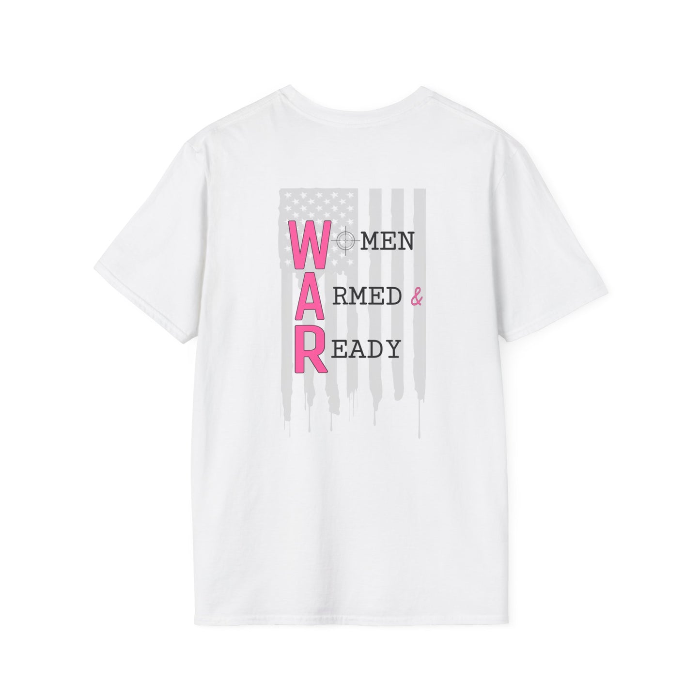 Women Armed & Ready Black USA Flag T-Shirt