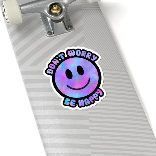 Don’t Worry Be Happy Kiss-Cut Stickers | Positive Vibes Decals for Laptops & Journals