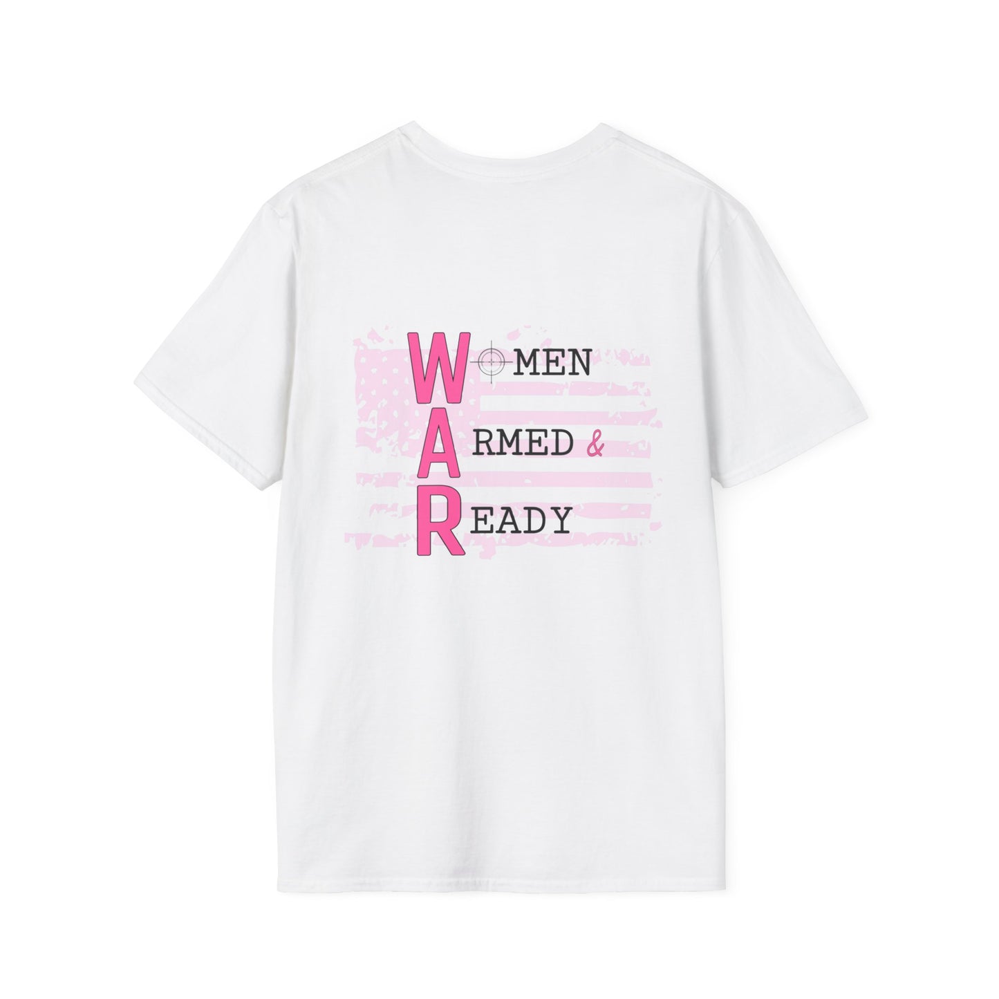 Women Armed & Ready Pink USA Flag T-Shirt