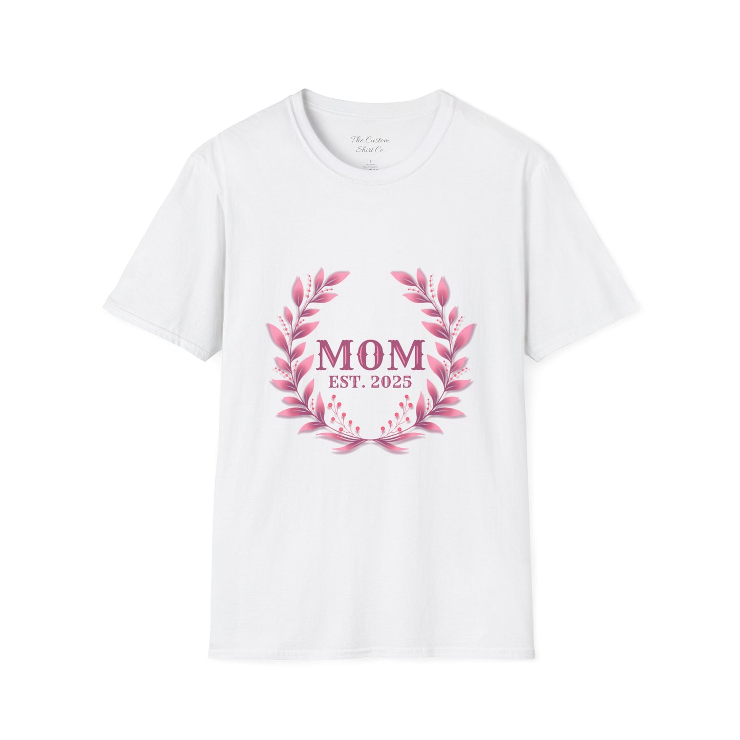Mom Est. 2025 Floral Wreath T-Shirt