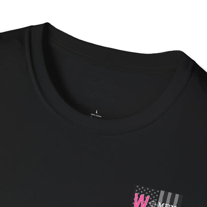 Women Armed & Ready Black USA Flag T-Shirt