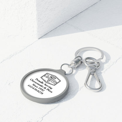 White Keyring Tag – Hellertown Crossroads Design