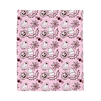 Halloween Ghost Plush Blanket, Cozy Throw, Spooky Blanket