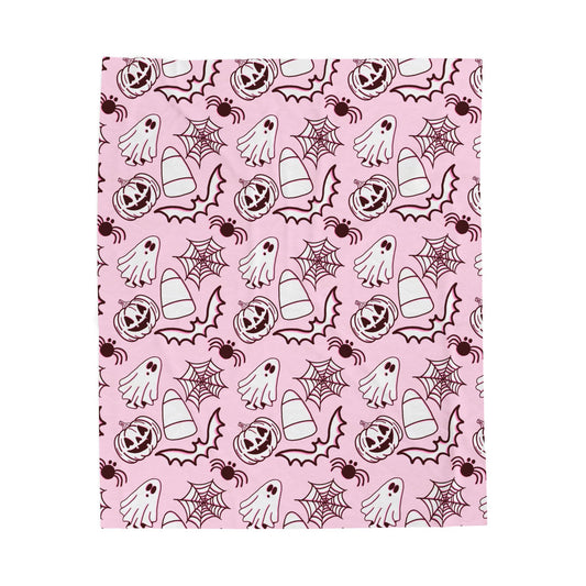 Halloween Ghost Plush Blanket, Cozy Throw, Spooky Blanket