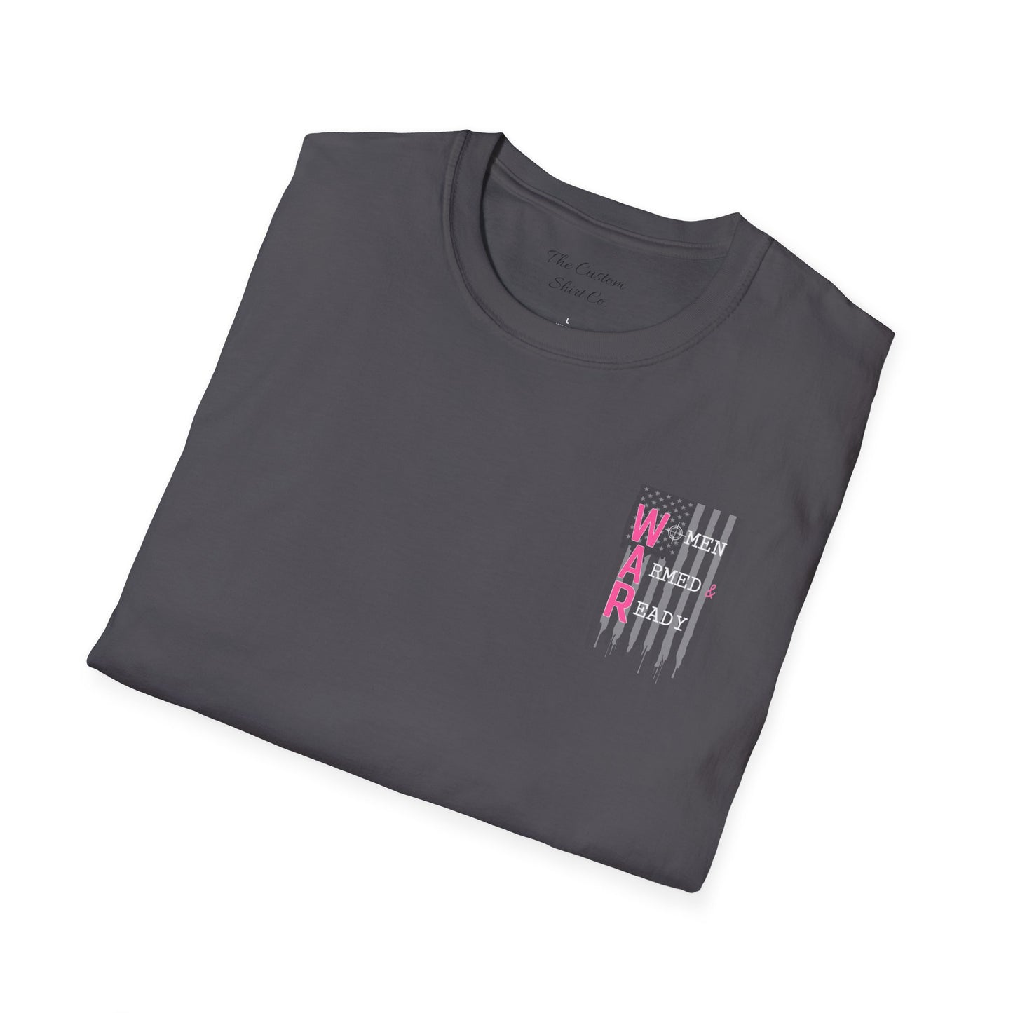 Women Armed & Ready Black USA Flag T-Shirt
