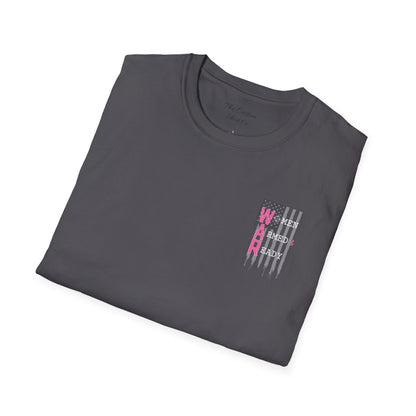 Women Armed & Ready Black USA Flag T-Shirt