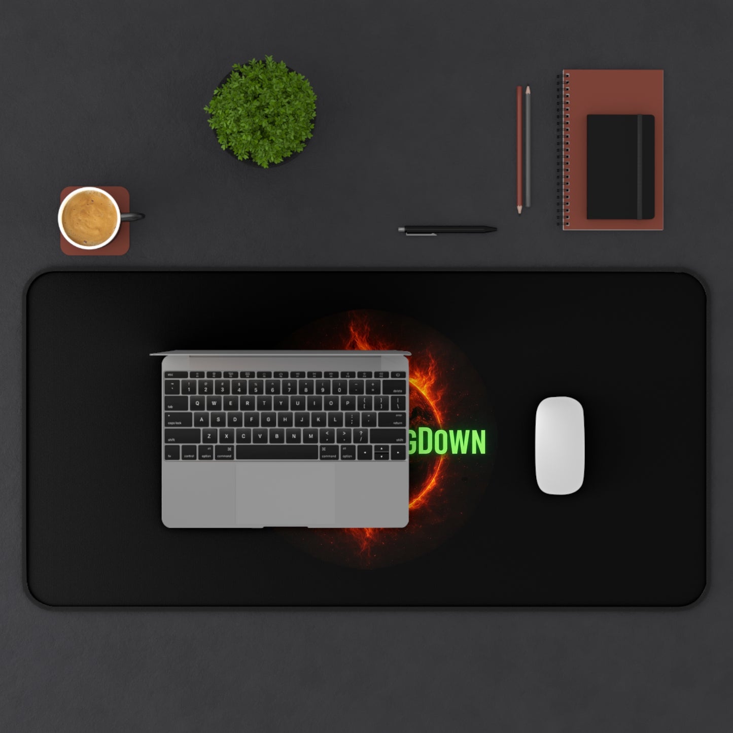 World Coming Down Fiery Eclipse Gaming Desk Mat