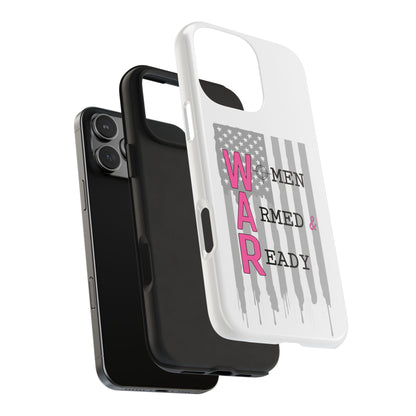 Women Armed & Ready Phone Case - Vertical Flag