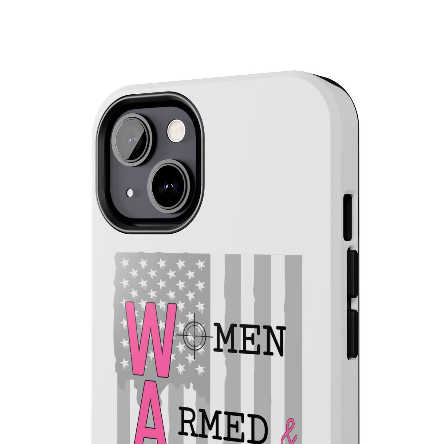 Women Armed & Ready Phone Case - Vertical Flag