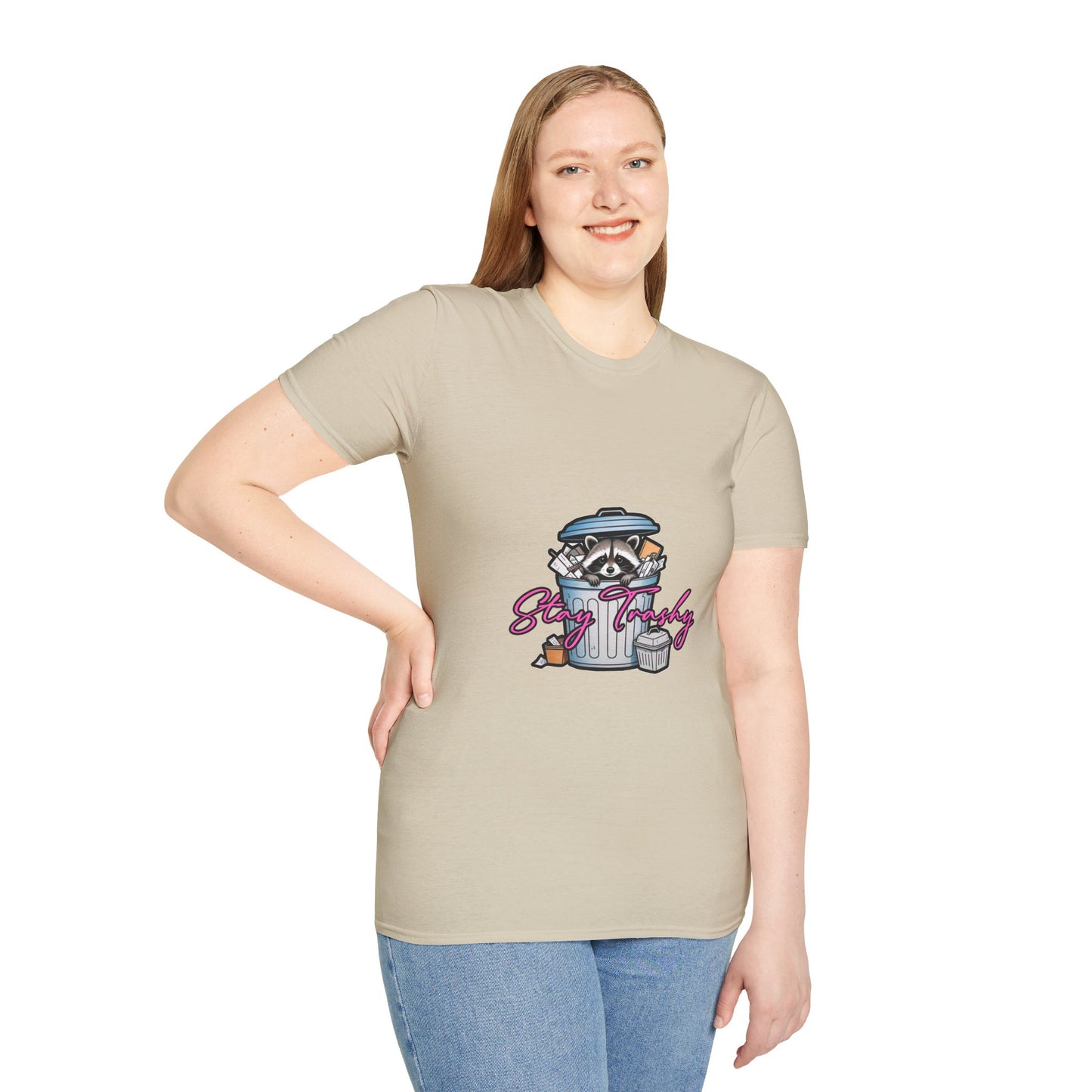 Stay Trashy T-Shirt - Cute Raccoon Design