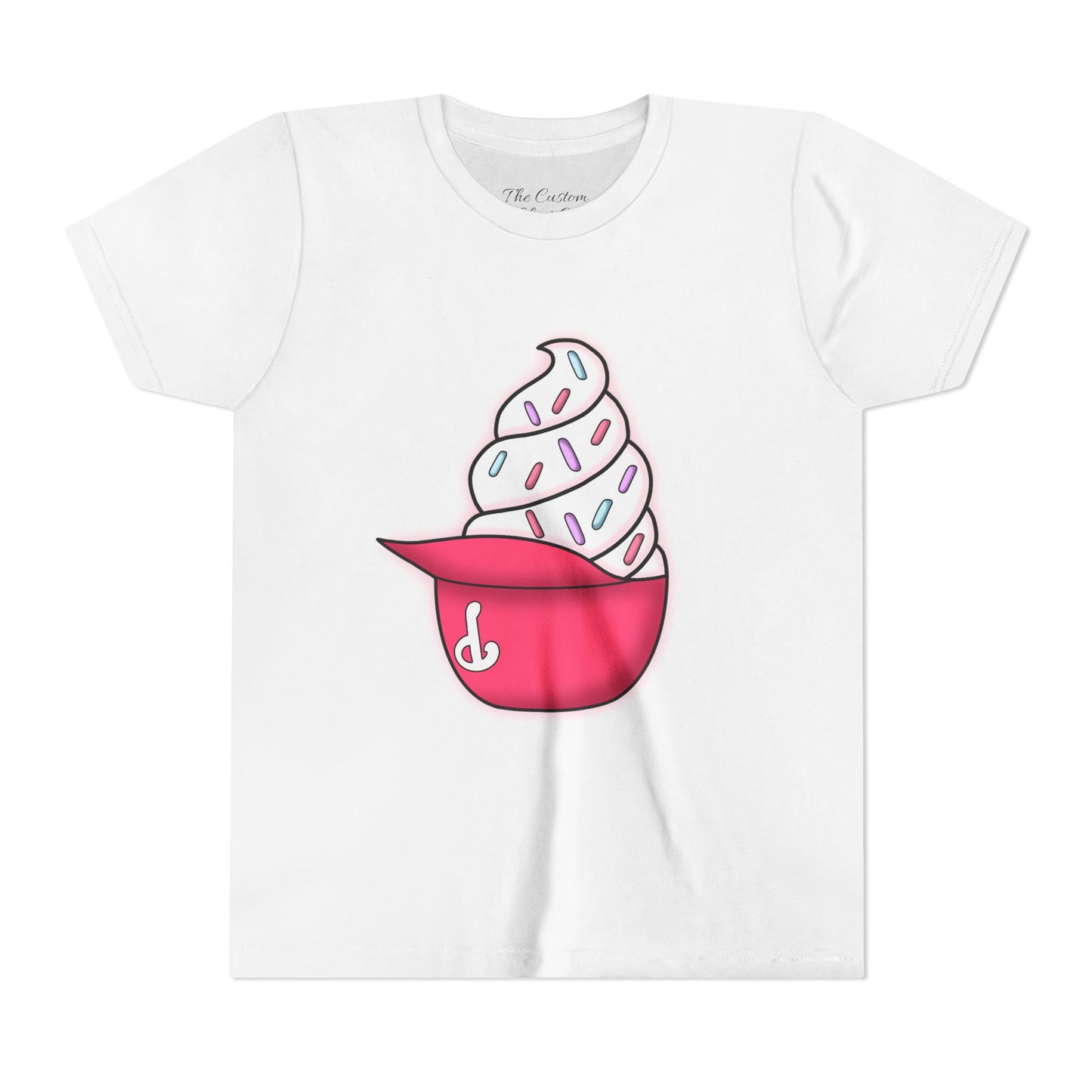 Ice Cream Hat Youth Tee — Cute Sprinkles Dessert Graphic T-Shirt