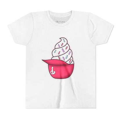 Ice Cream Hat Youth Tee — Cute Sprinkles Dessert Graphic T-Shirt