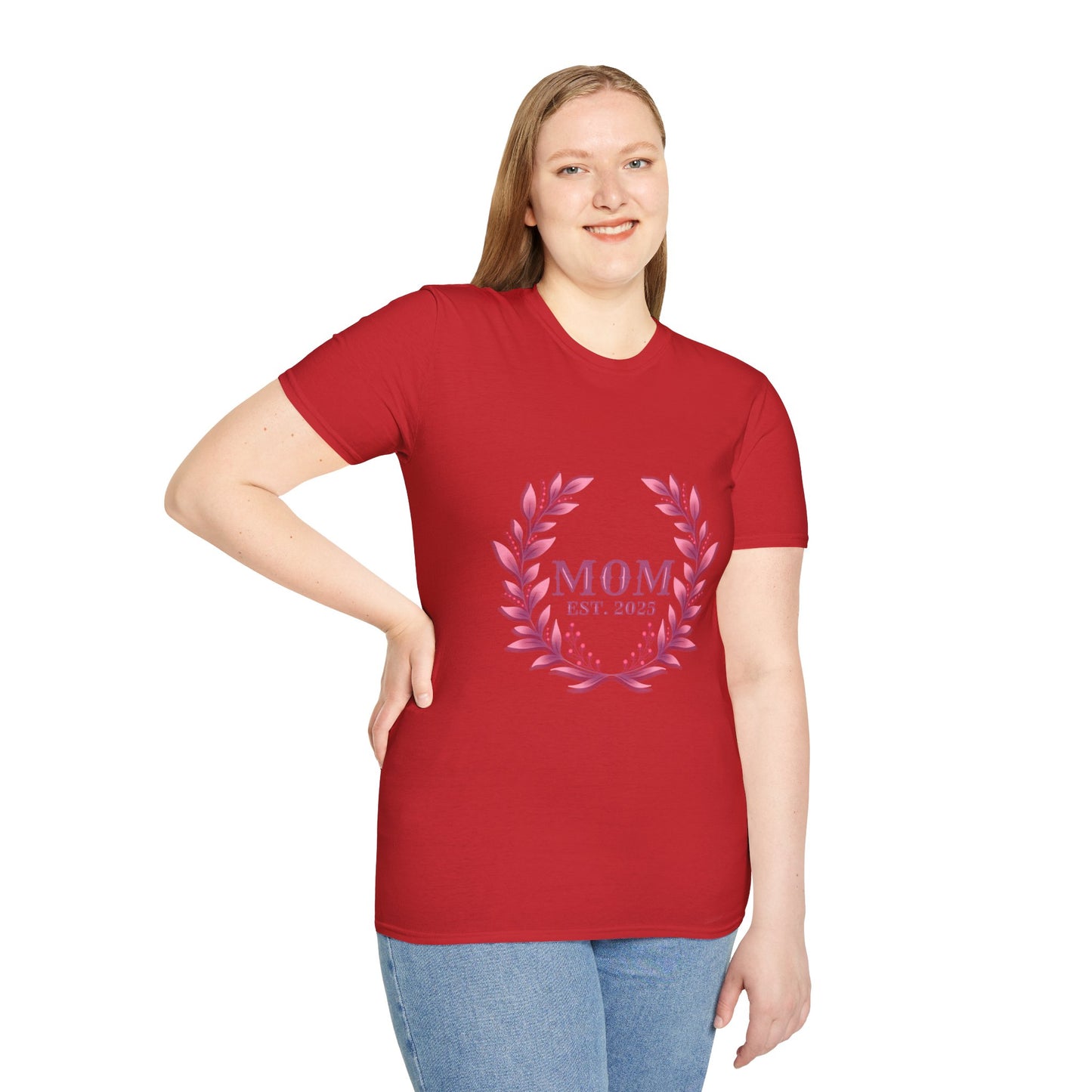 Mom Est. 2025 Floral Wreath T-Shirt