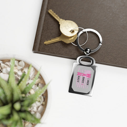 W.AR. Grey Dog Tag Style Keyring