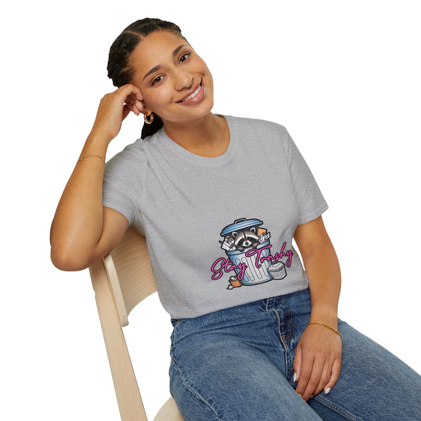 Stay Trashy T-Shirt - Cute Raccoon Design