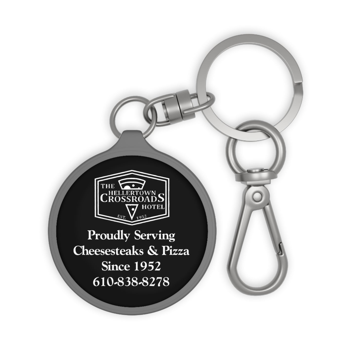 Black Keyring Tag - Hellertown Crossroads Hotel