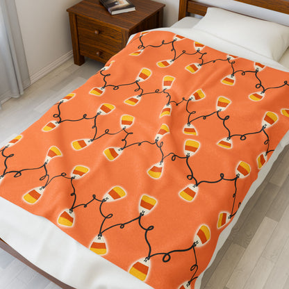 Halloween Candy Corn Plush Blanket
