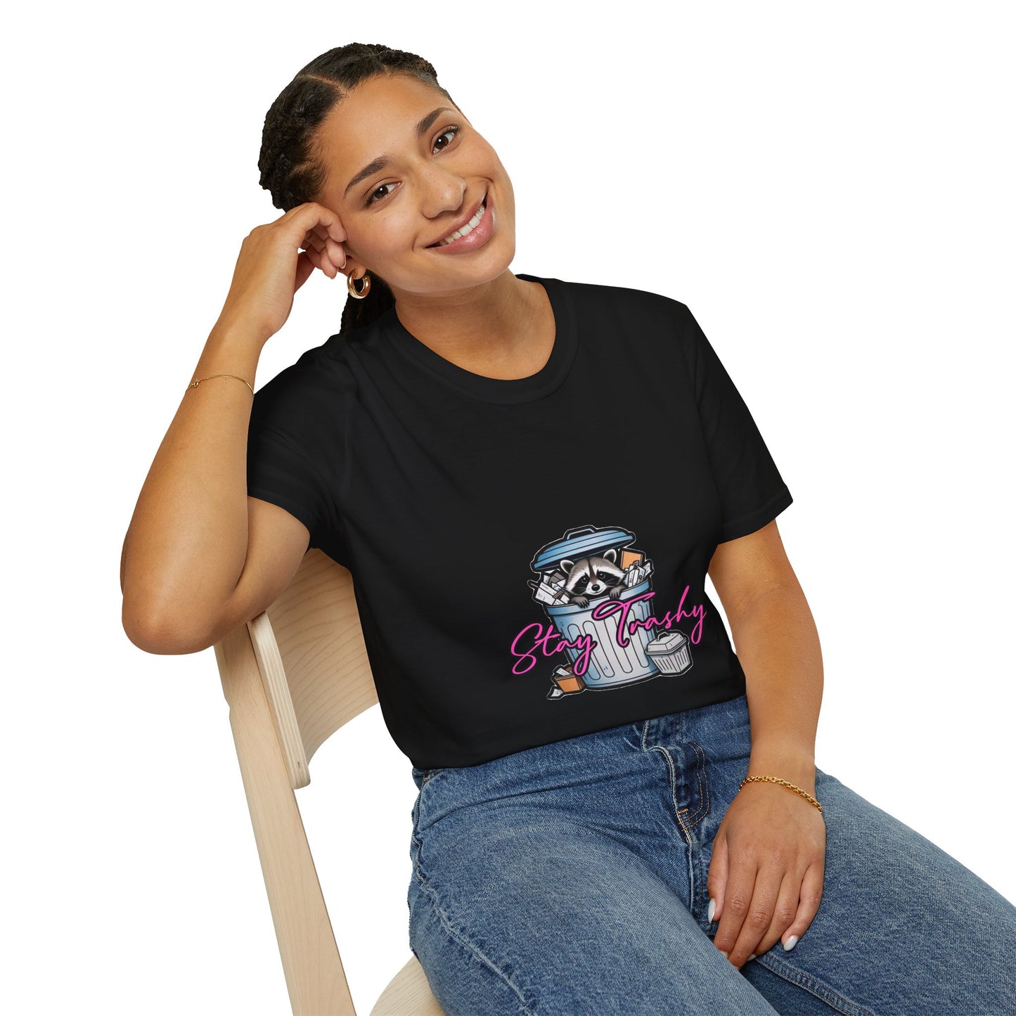 Stay Trashy T-Shirt - Cute Raccoon Design