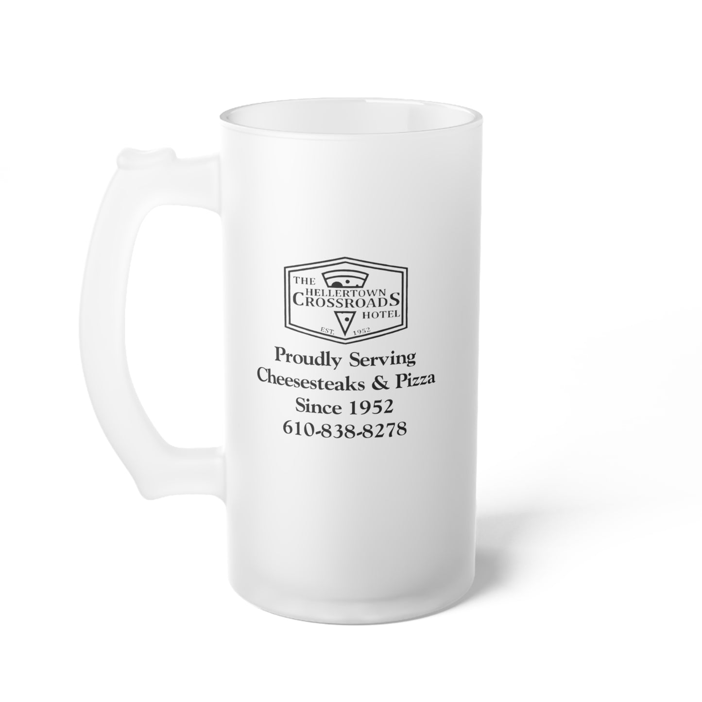Frosted Glass Beer Mug 16oz - Hellertown Crossroads Hotel