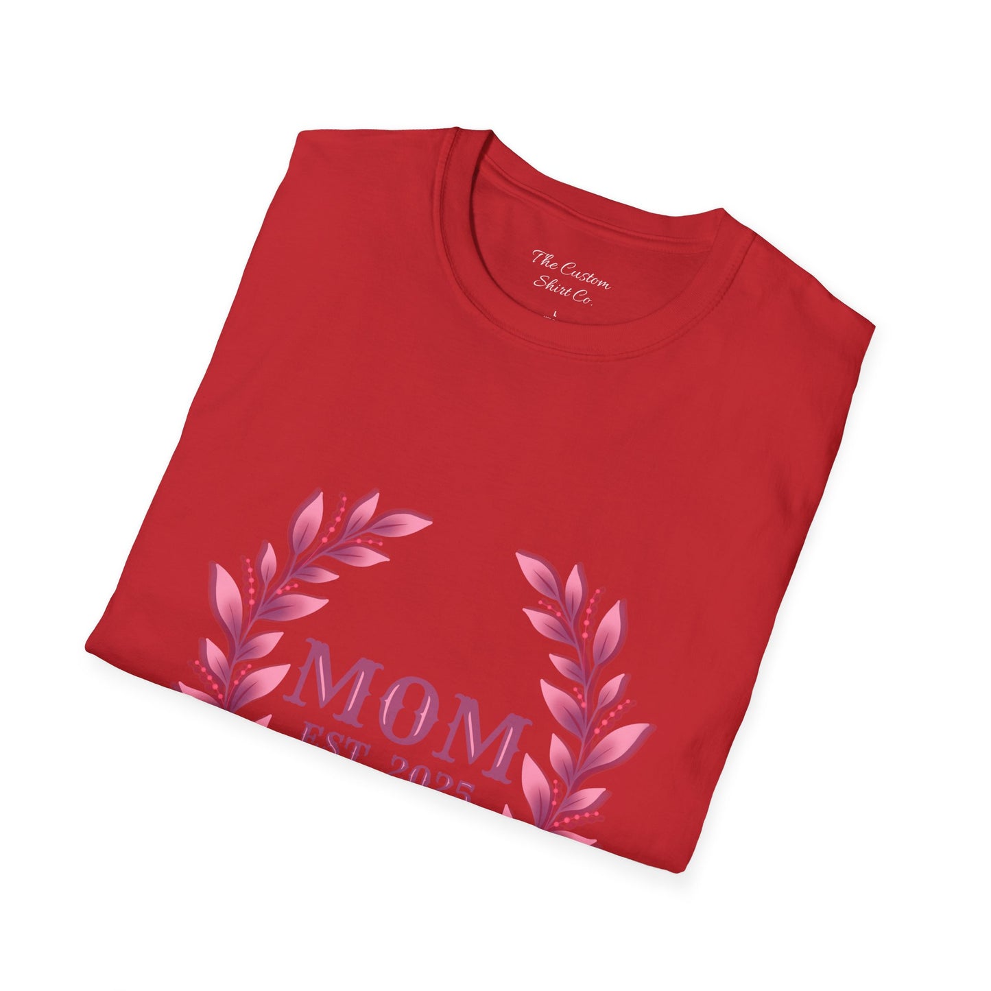 Mom Est. 2025 Floral Wreath T-Shirt