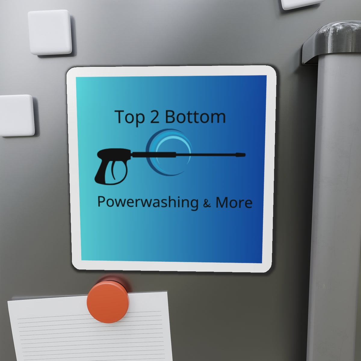 Top 2 Bottom Power Washing Die-Cut Magnet - Top 2 Bottom Design for Home & Business