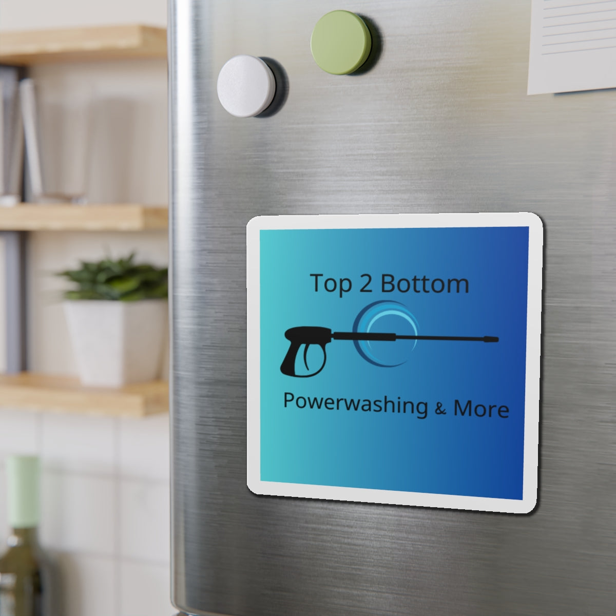 Top 2 Bottom Power Washing Die-Cut Magnet - Top 2 Bottom Design for Home & Business
