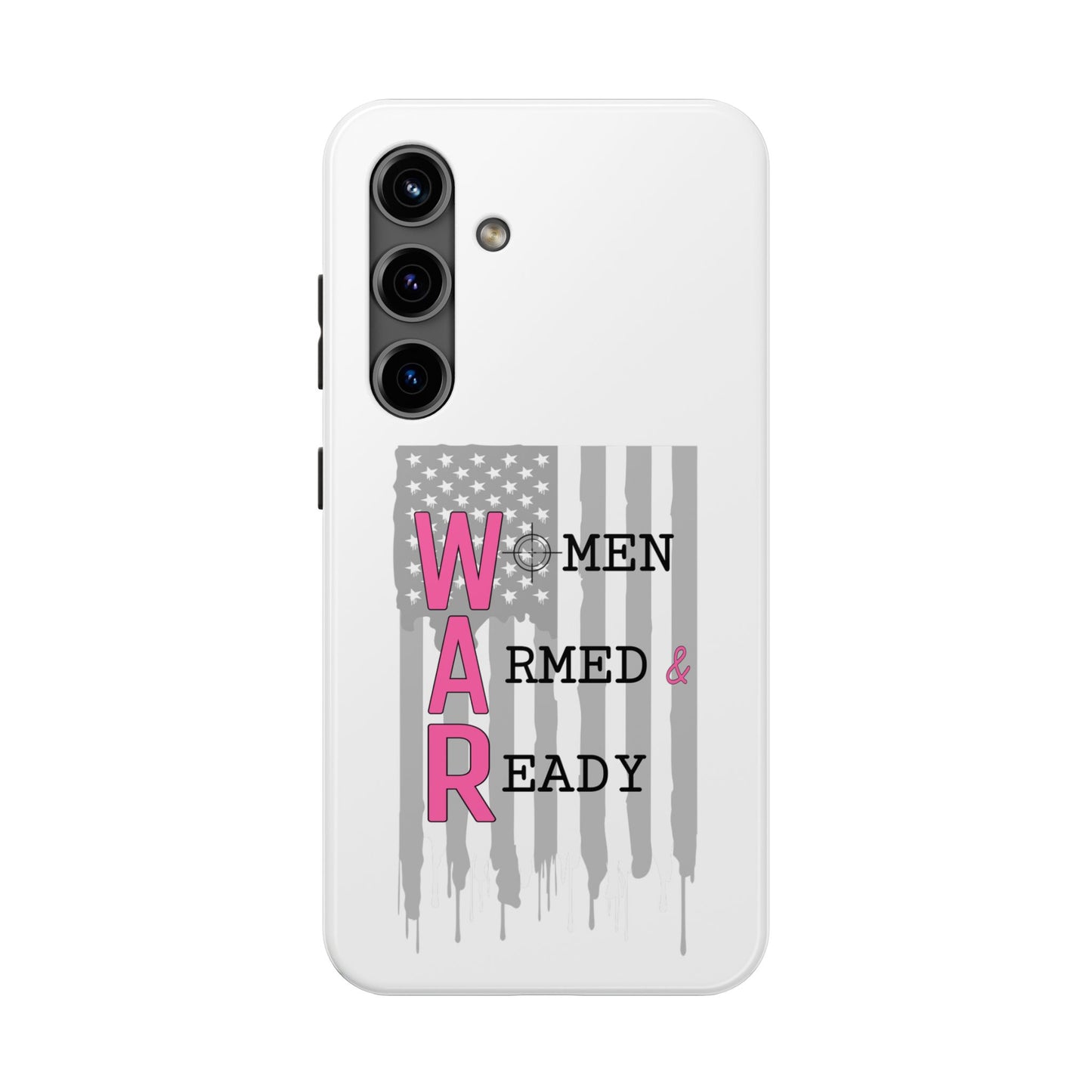 Women Armed & Ready Phone Case - Vertical Flag