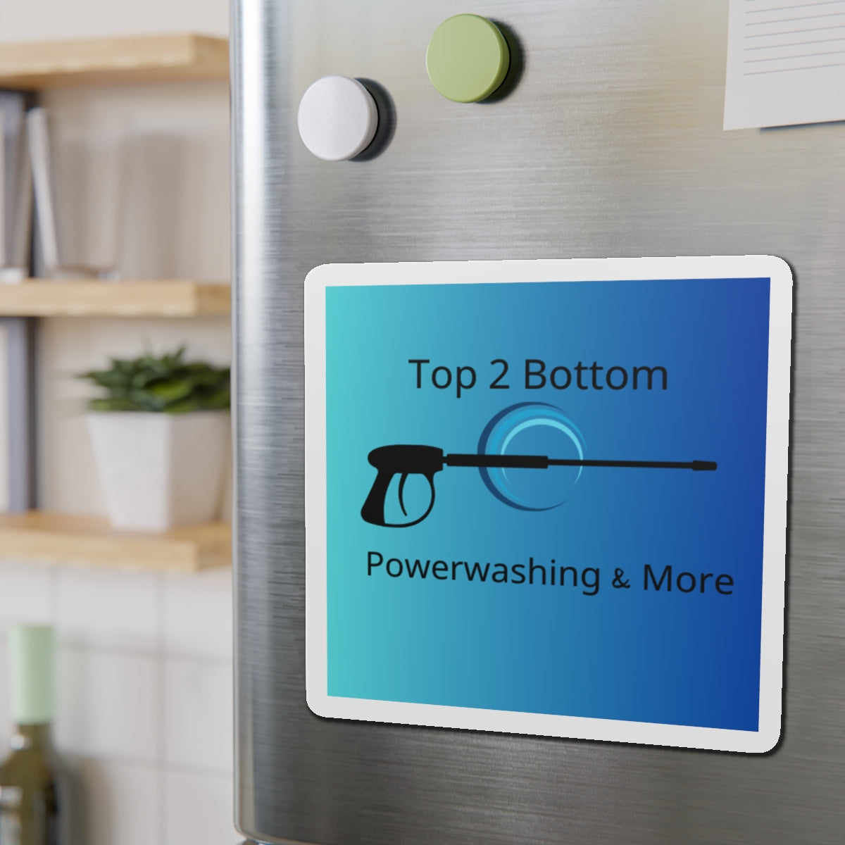 Top 2 Bottom Power Washing Die-Cut Magnet - Top 2 Bottom Design for Home & Business