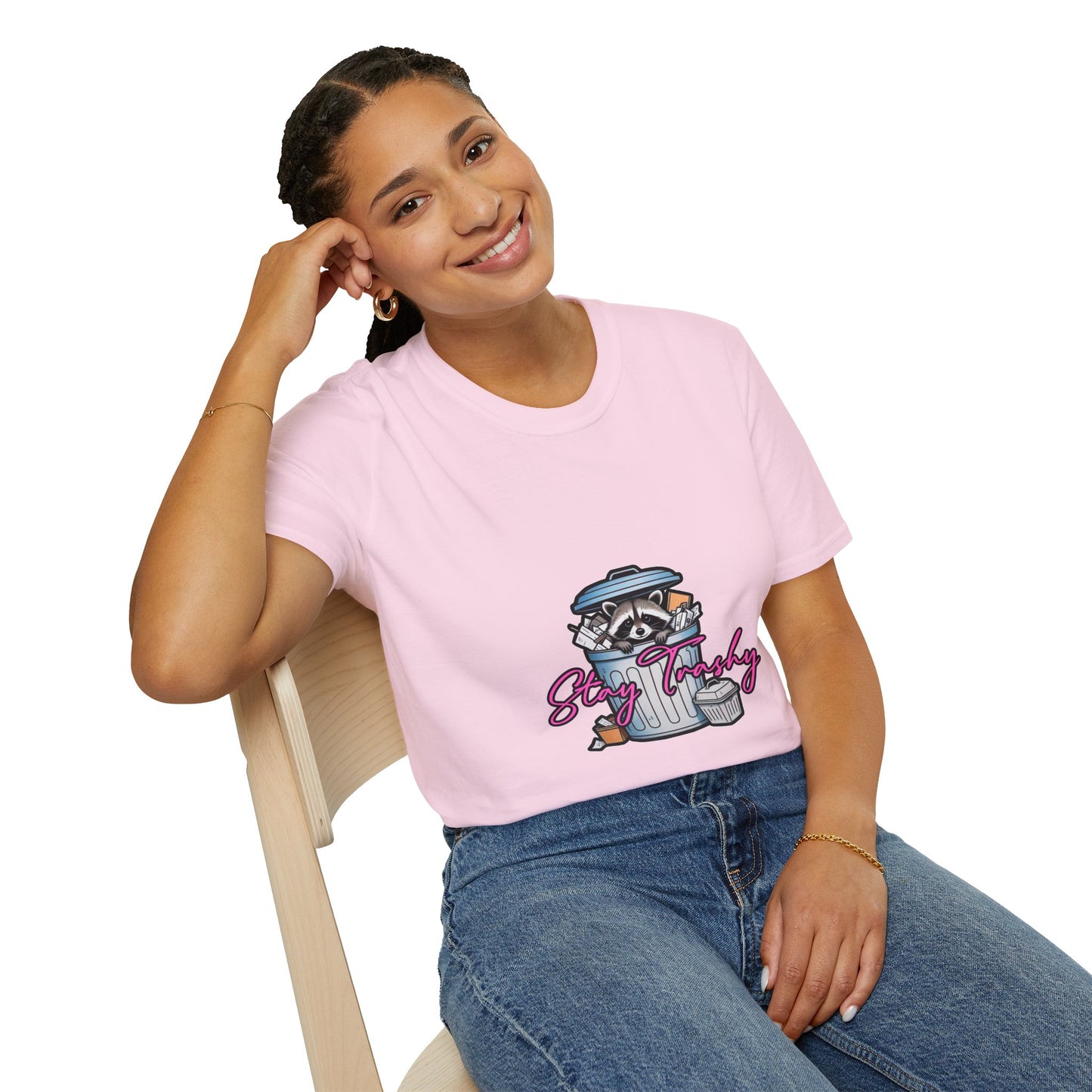 Stay Trashy T-Shirt - Cute Raccoon Design