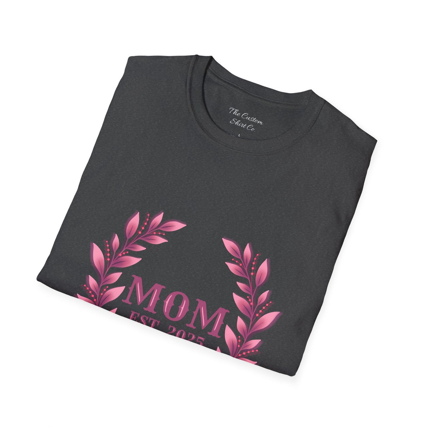 Mom Est. 2025 Floral Wreath T-Shirt