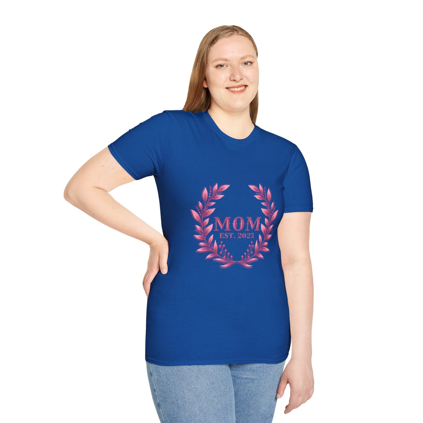 Mom Est. 2025 Floral Wreath T-Shirt