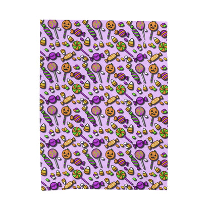 Halloween Candy Velveteen Plush Blanket