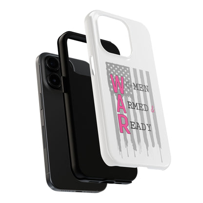 Women Armed & Ready Phone Case - Vertical Flag