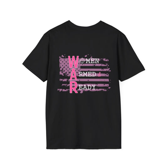 Women Armed & Ready Pink USA Flag T-Shirt