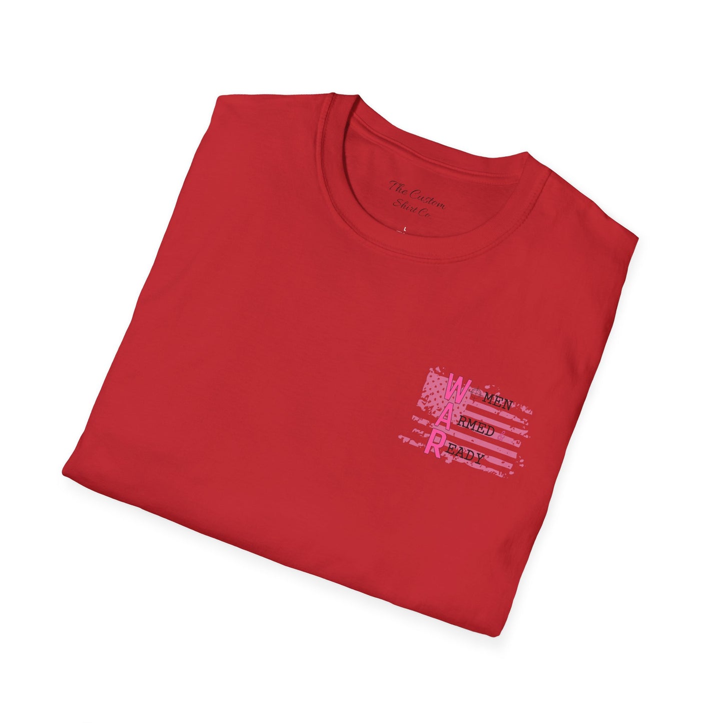 Women Armed & Ready Pink USA Flag T-Shirt