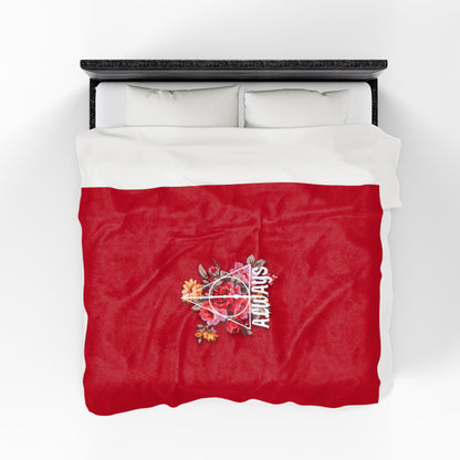 Gryffindor Floral 'Always' Design - Cozy Velveteen Plush Blanket
