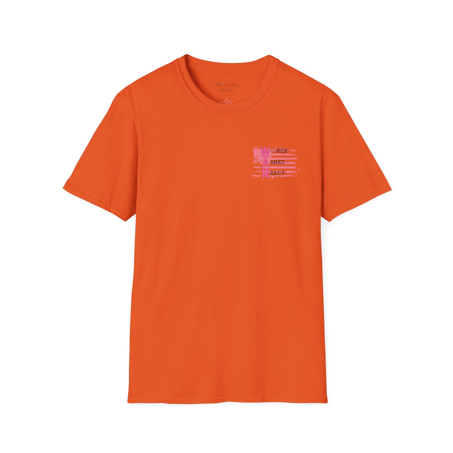 Women Armed & Ready Pink USA Flag T-Shirt