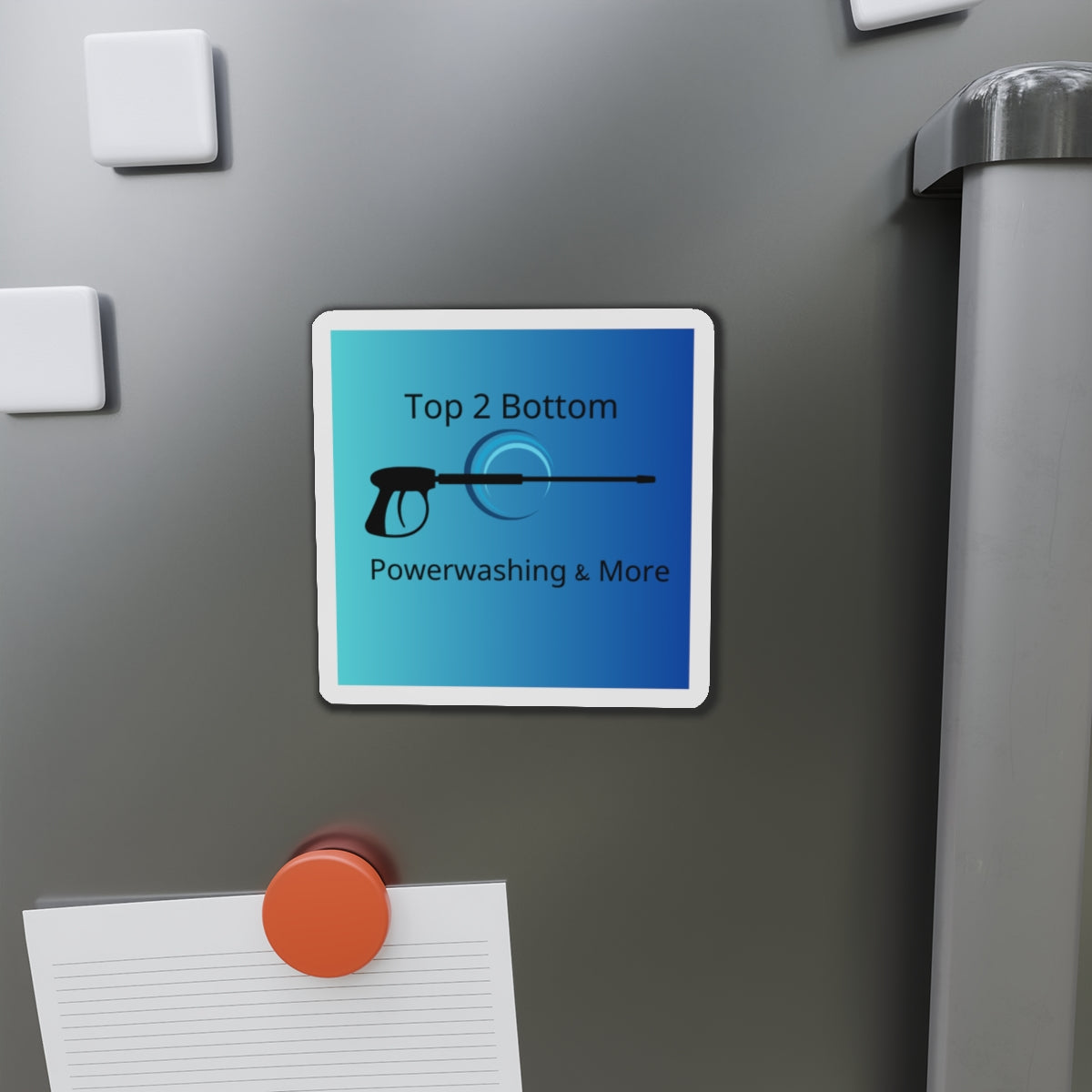 Top 2 Bottom Power Washing Die-Cut Magnet - Top 2 Bottom Design for Home & Business