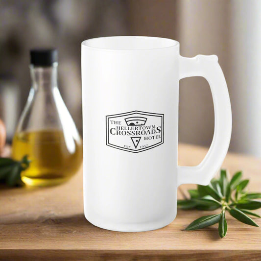 Frosted Glass Beer Mug 16oz - Hellertown Crossroads Hotel