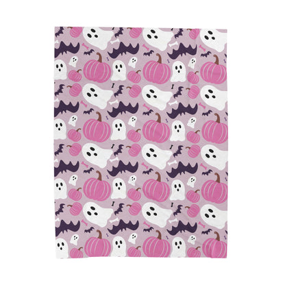Halloween Ghost & Pumpkin Plush Blanket