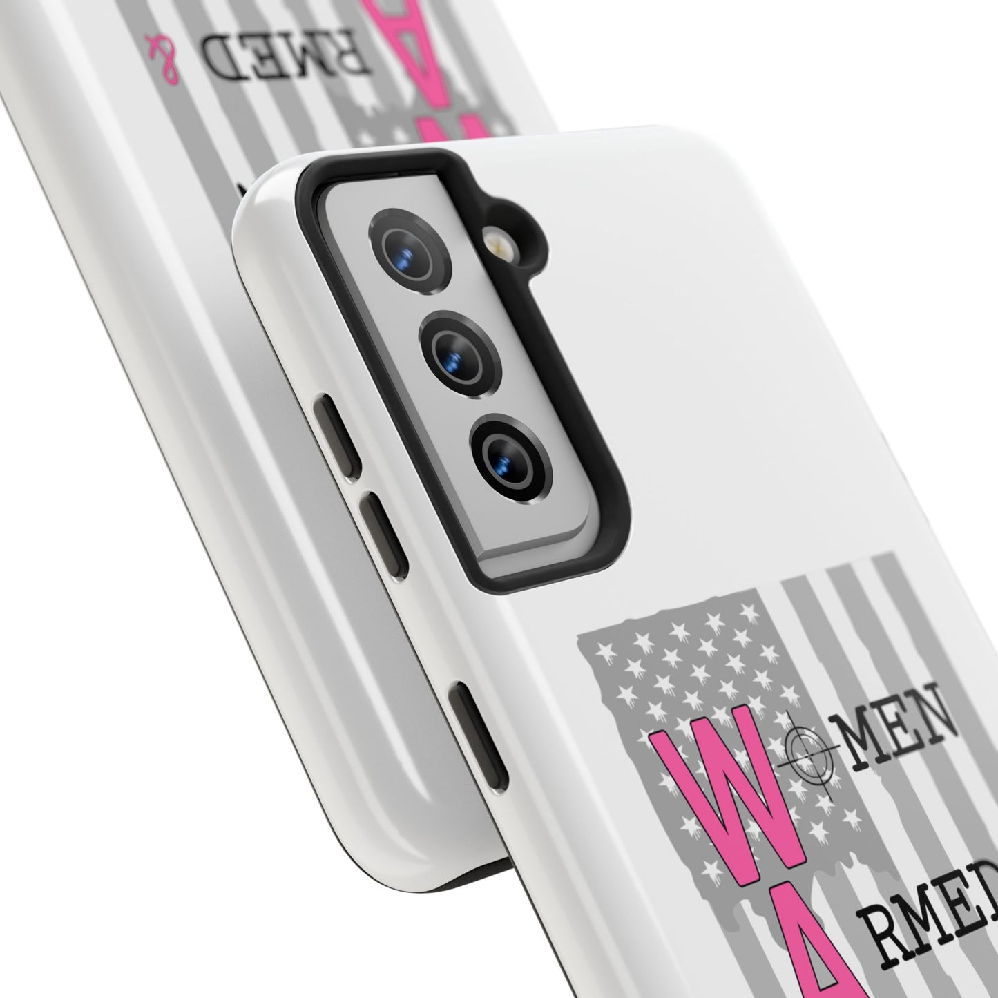 Women Armed & Ready Phone Case - Vertical Flag